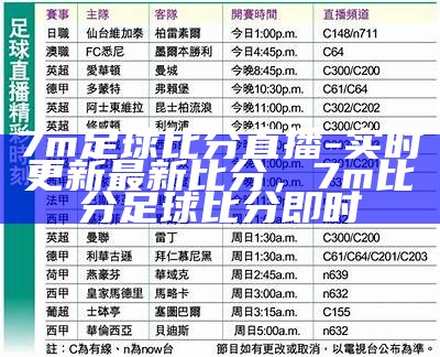 7m足球比分直播-实时更新最新比分，7m比分足球比分即时